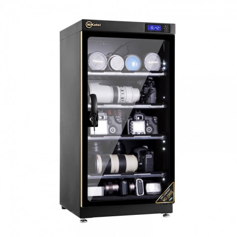 Tủ chống ẩm cao cấp Nikatei NC-100S viền nhôm mạ vàng